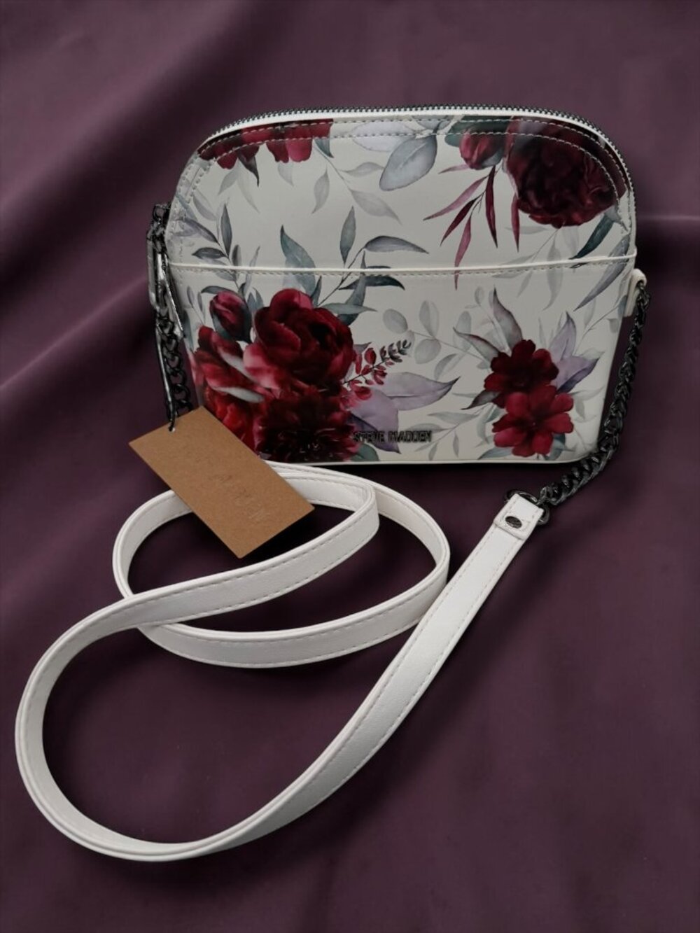 Steve Madden BMAGGIE White Floral Crossbody Purse‎